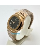 Patek Philippe Nautilus Automatic Rose Gold Black Swiss Automatic Watch