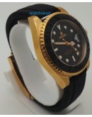 Rolex Yacht Master Black Rubber Strap Swiss Automatic Watch