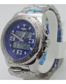 Breitling Aerospace Analog Digital Stainless Blue Watch