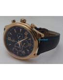 G C GUESS Collection Black Leather Strap Watch