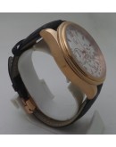 G C GUESS Collection White Dial Leather Strap Watch