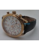 G C GUESS Collection White Dial Leather Strap Watch