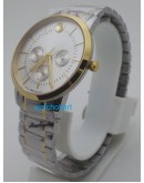 Movado Day Date GMT Chronograph White Dual Tone Watch