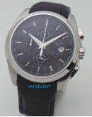 Tissot Couturier Chronograph Black Steel Leather Strap Watch