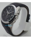 Tissot Couturier Chronograph Black Steel Leather Strap Watch