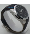 Tissot Couturier Chronograph Black Steel Leather Strap Watch