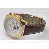 Breitling Bentley White Swiss Automatic Tourbillon Leather Strap Watch