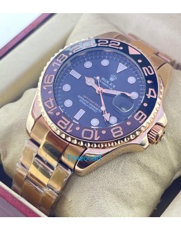 Rolex GMT Master Rose Gold Swiss Automatic Watch