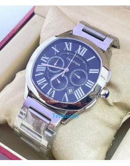 Cartier Drive De Cartier Choronograph Steel Blue Watch
