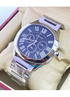 Cartier Drive De Cartier Choronograph Steel Black Watch