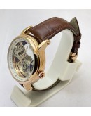 Patek Philippe Bridge Leather Strap Swiss Automatic Watch