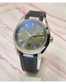 OMEGA SEAMASTER AQUA TERRA GREY RUBBER STRAP SWISS AUTOMATIC WATCH