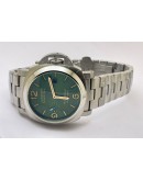Panerai Marina Green Steel Bracelet Swiss ETA Automatic Watch