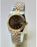 Rolex Datejust Stick Marker Brown Dual Tone Swiss Automatic Ladies Watch