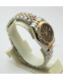 Rolex Datejust Stick Marker Brown Dual Tone Swiss Automatic Ladies Watch