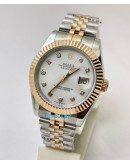 Rolex Date Just Mother Of Pearl White Swiss Automatic Watch