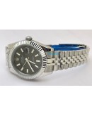 Rolex Date-Just Stick Mark Grey Steel Swiss Automatic Watch