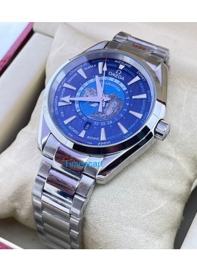 OMEGA SEAMASTER AQUA TERA WORLD TIME BLUE STEEL