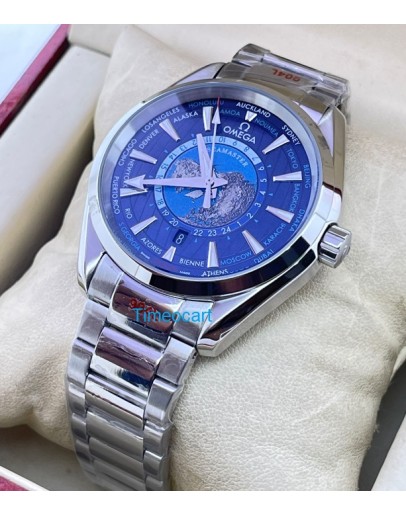 OMEGA SEAMASTER AQUA TERA WORLD TIME BLUE STEEL