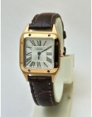 Cartier Santos Dumont Small Leather Strap Ladies Watch