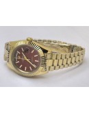 Rolex Day-Date Red Golden Swiss Automatic Watch