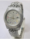Rolex Day-Date Diamond Steel Swiss ETA 7750 Valjoux Automatic Movement Watch