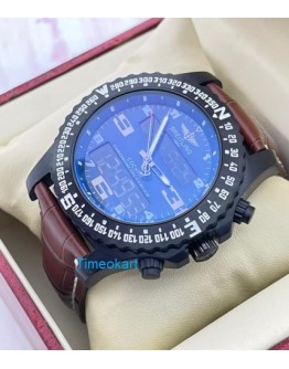 Breitling Cockpit Blue B50 Leather Strap Watch