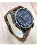 Breitling Cockpit Blue B50 Leather Strap Watch