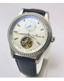 Jaeger Lecoultre Master Dual Time Diamond Bezel Swiss Automatic Watch
