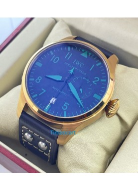I W C Big Pilot Le Petit Prince Black Rose Gold Swiss ETA Automatic Watch