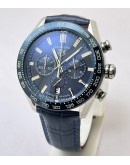 Tag Heuer Carrera Sport Chronograph Blue Leather Strap Watch