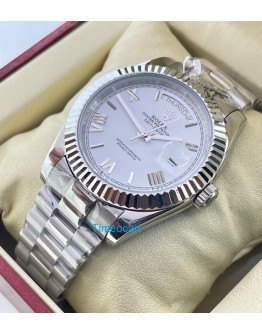 Rolex Day-Date Steel Roman Marking White Swiss Automatic Watch