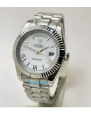 Rolex Day-Date Steel Roman Marking White Swiss Automatic Watch