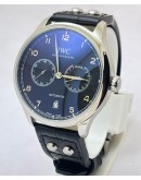 I W C Portuguese Power Reserve Black Leather Strap Swiss Automatic Watch