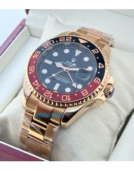 Rolex GMT Master Rose Gold Swiss Automatic Watch