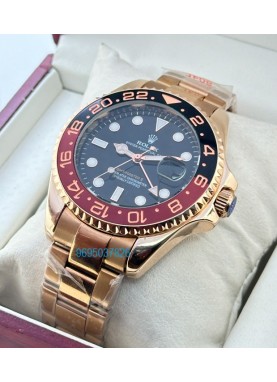 Rolex GMT Master Rose Gold Swiss Automatic Watch