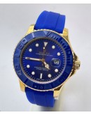 Rolex Yacht Master Full Blue Rubber Strap Swiss Automatic Watch