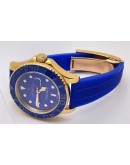 Rolex Yacht Master Full Blue Rubber Strap Swiss Automatic Watch