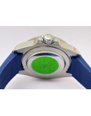 Rolex Submariner Diamond And Blue Sapphire Bezel Rubber Strap Swiss ETA 7750 Valjoux Movement Watch