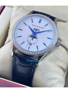 Patek Philippe Nautilus Annual Calendar Diamond Bezel Green Rose Gold Swiss Automatic Watch