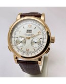 A. Lange & Shone Datograph Leather Strap Swiss Automatic Watch