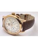 A. Lange & Shone Datograph Leather Strap Swiss Automatic Watch