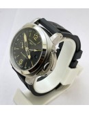 Panerai GMT Steel Black Rubber Strap Swiss Automatic Watch