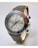 Omega Seamaster Planet Ocean Chronograph Grey Rubber Strap SWISS ETA 2250 Valjoux Automatic Watch