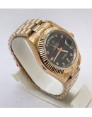 Rolex Day-Date Black Rose Gold Swiss ETA Automatic 2836 Valjoux Movement Watch