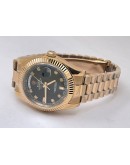 Rolex Day-Date Black Rose Gold Swiss ETA Automatic 2836 Valjoux Movement Watch