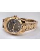 Rolex Day-Date Brown Rose Gold Swiss ETA Automatic 2836 Valjoux Movement Watch