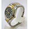Rolex Date-Just Stick Mark Black Dual Tone Swiss ETA Automatic 2836 Valjoux Movement Watch