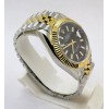 Rolex Date-Just Stick Mark Black Dual Tone Swiss ETA Automatic 2836 Valjoux Movement Watch