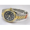 Rolex Date-Just Stick Mark Black Dual Tone Swiss ETA Automatic 2836 Valjoux Movement Watch